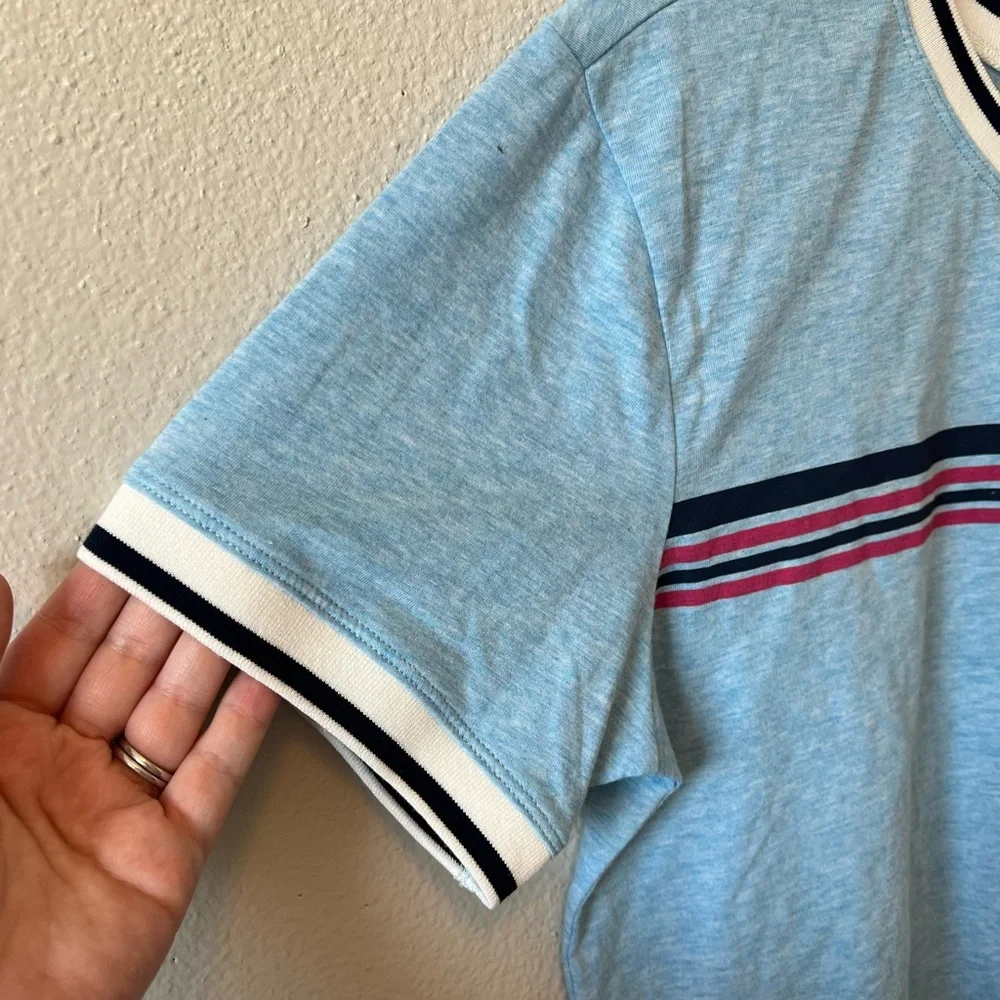 Cinch Western Boyfriend Striped T-Shirt Cowgirl Graphic Tee Crewneck Relaxed - Picture 4 of 6